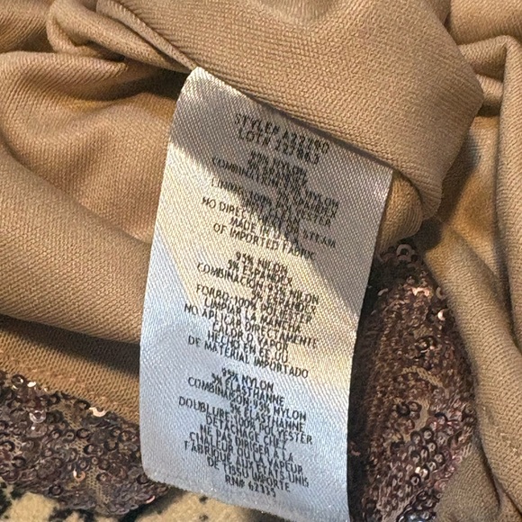 Betsy & Adam Sequin Gown in a rose or pink shade size 2 small gown floor - Picture 14 of 16